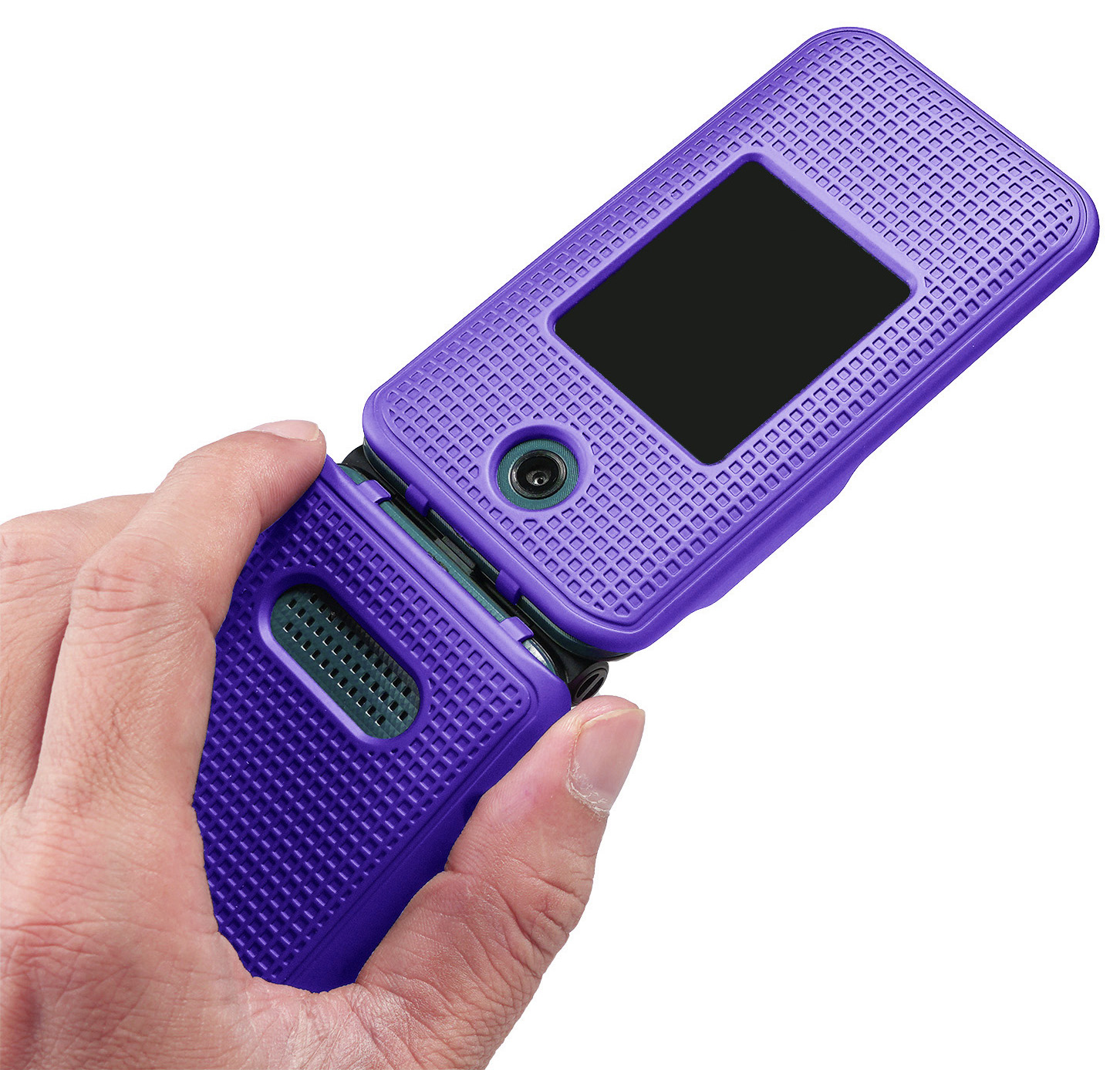 Grid Texture Case Slim Hard Cover for Cricket Debut Flip, Cingular Flip